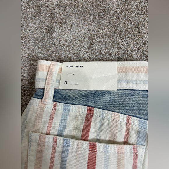 NEW! American Eagle Shorts 0 Striped Mom Short Patriotic American Cut Off - Picture 6 of 12